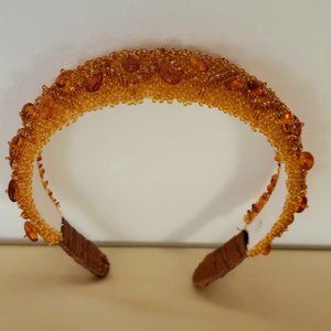 Headband, handmade, real amber